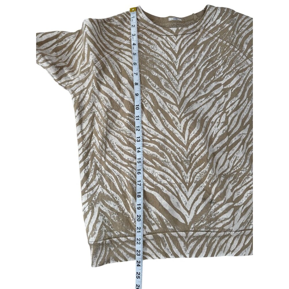 Mother Hugger Sweatshirt Zebra Print Long Sleeve Beige & Cream Womens Size S - Picture 9 of 10
